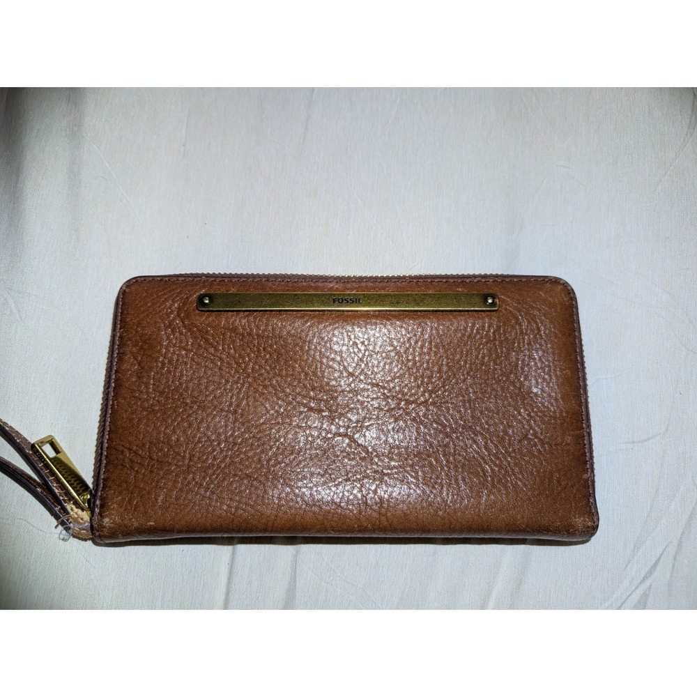 Fossil Liza Zip Around Clutch Brown SL7878200